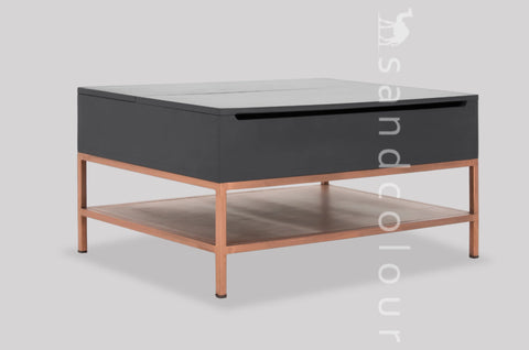 Ingrid Coffee Table Black Finish With Lift Top