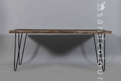 Rusty Brown Wooden Table - 6 Seater