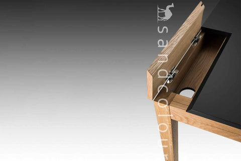 Lyra Oak Wooden Desk - MDF enameled