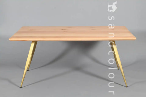 Helen Natural Golden Table - 6 Seater - 1