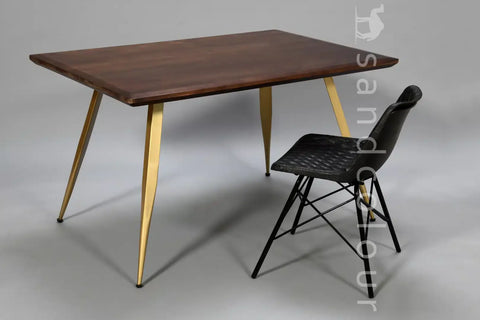 Helen Walnut Table - Golden -lifestyle