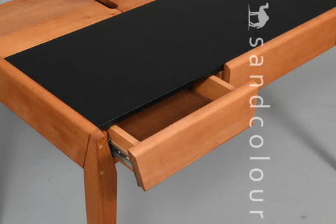 Joey Beech Wood Desk – Black - Hover