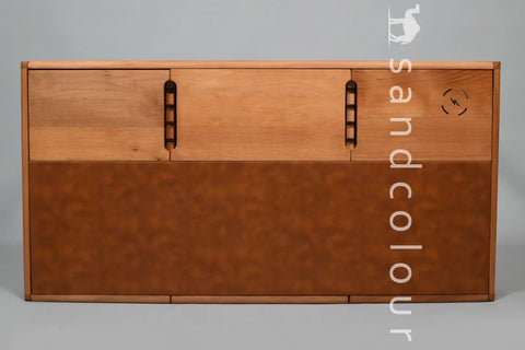 Joey Beech Wood Desk – Brown Leatherite