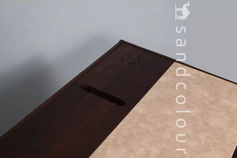 Joey Walnut Wood Desk – White Leatherite