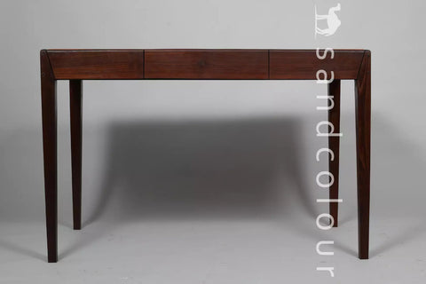 Joey Walnut Wood Desk – White Leatherite