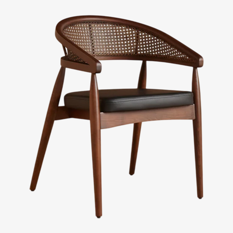 Claralia Dining Walnut Rattan Chair