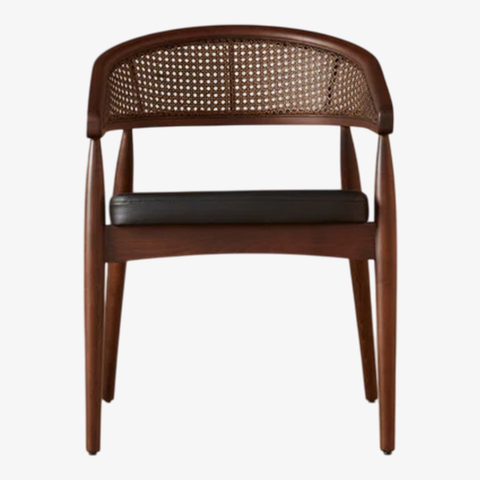 Claralia Dining Walnut Rattan Chair